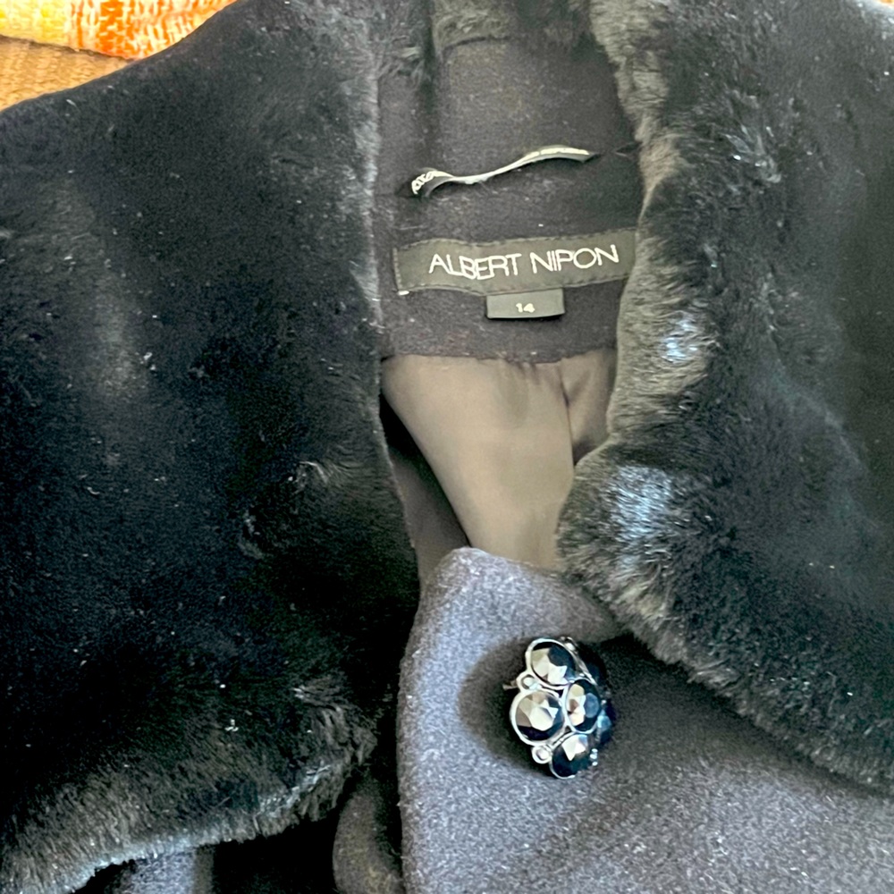 Authentic Albert Nipon Fur Trim Coat - image 1